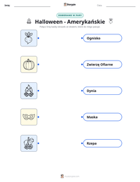 Podgląd drukowalnego arkusza ćwiczeń Halloween - Amerykańskie