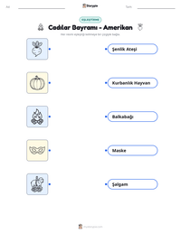 Cadılar Bayramı - Amerikan yazdırılabilir çalışma sayfası önizlemesi