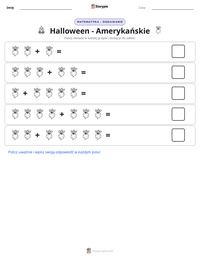 Podgląd drukowalnego arkusza ćwiczeń Halloween - Amerykańskie