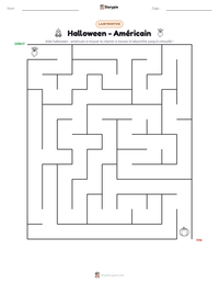Aperçu de la feuille de travail imprimable Halloween - Américain
