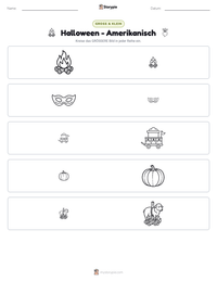 Halloween - Amerikanisch druckbare Arbeitsblatt Vorschau