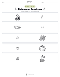 Anteprima della scheda stampabile di Halloween - Americano