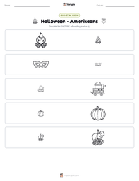 Halloween - Amerikaans afdrukbare werkblad voorbeeld