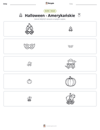Podgląd drukowalnego arkusza ćwiczeń Halloween - Amerykańskie