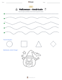 Aperçu de la feuille de travail imprimable Halloween - Américain