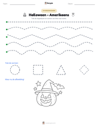 Halloween - Amerikaans afdrukbare werkblad voorbeeld