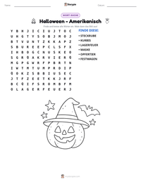 Halloween - Amerikanisch druckbare Arbeitsblatt Vorschau