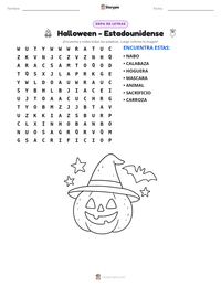 Vista previa de la hoja de trabajo imprimible de Halloween - Estadounidense