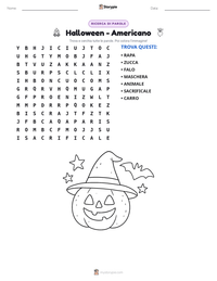 Anteprima della scheda stampabile di Halloween - Americano