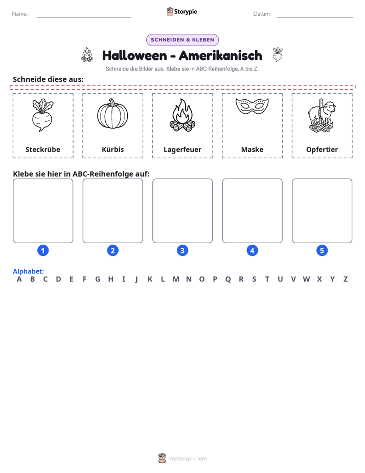 Schneiden & Einfügen Alphabet