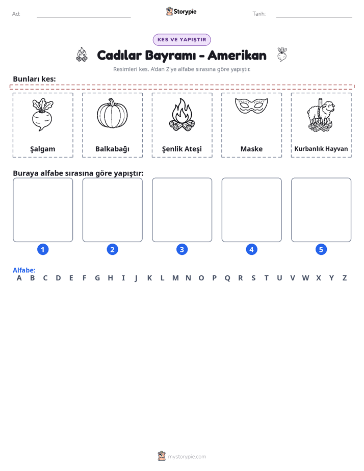 Kes & Yapıştır Alfabe
