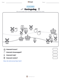 Koningsdag afdrukbare werkblad voorbeeld