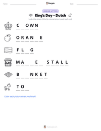 King's Day - Dutch printable worksheet preview