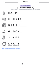 Weihnachten druckbare Arbeitsblatt Vorschau