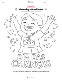 Kinderdag - Braziliaans afdrukbare werkblad voorbeeld