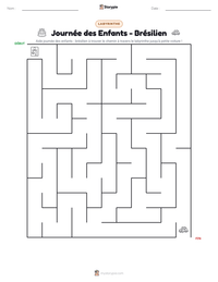 Aperçu de la feuille de travail imprimable Journée des Enfants - Brésilien