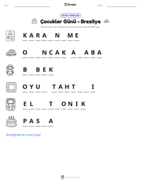 Çocuklar Günü - Brezilya yazdırılabilir çalışma sayfası önizlemesi