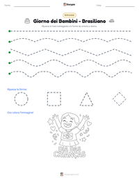 Anteprima della scheda stampabile di Giorno dei Bambini - Brasiliano