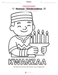 Vista previa de la hoja de trabajo imprimible de Kwanzaa - Estadounidense