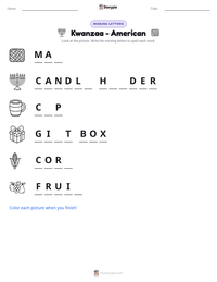Kwanzaa - American printable worksheet preview