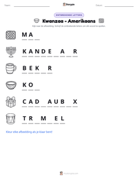 Kwanzaa - Amerikaans afdrukbare werkblad voorbeeld