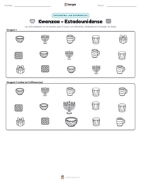 Vista previa de la hoja de trabajo imprimible de Kwanzaa - Estadounidense