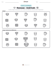 Aperçu de la feuille de travail imprimable Kwanzaa - Américain