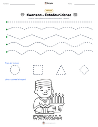 Vista previa de la hoja de trabajo imprimible de Kwanzaa - Estadounidense