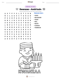 Aperçu de la feuille de travail imprimable Kwanzaa - Américain