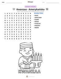 Podgląd drukowalnego arkusza ćwiczeń Kwanzaa - Amerykańska