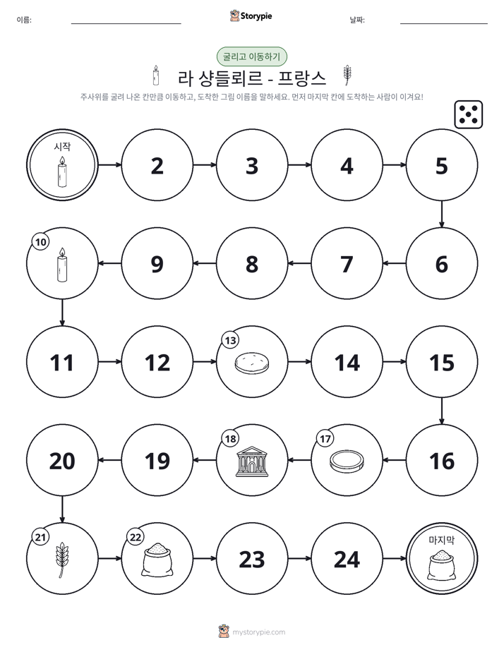 주사위 굴리고 이동하기 게임