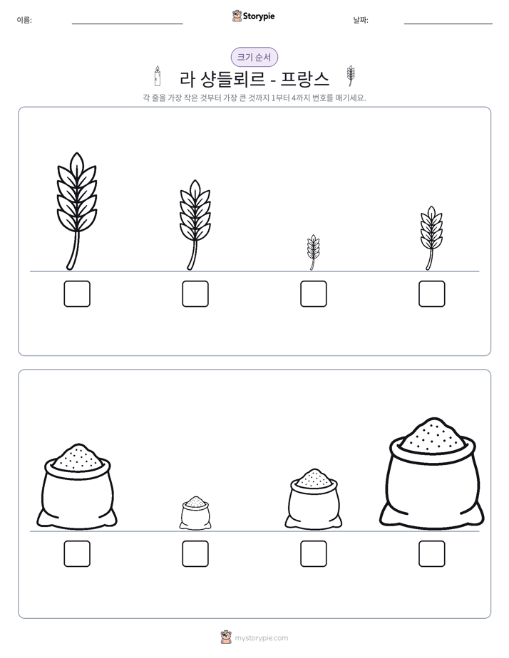 크기 순서