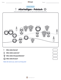 Allerheiligen - Polnisch druckbare Arbeitsblatt Vorschau