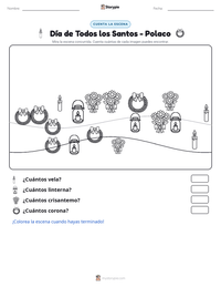 Vista previa de la hoja de trabajo imprimible de Día de Todos los Santos - Polaco