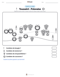 Aperçu de la feuille de travail imprimable Toussaint - Polonaise