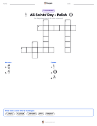 All Saints' Day - Polish printable worksheet preview