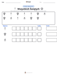 Podgląd drukowalnego arkusza ćwiczeń Wszystkich Świętych