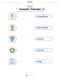 Aperçu de la feuille de travail imprimable Toussaint - Polonaise