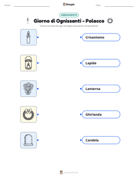 Anteprima della scheda stampabile di Giorno di Ognissanti - Polacco