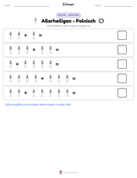Allerheiligen - Polnisch druckbare Arbeitsblatt Vorschau