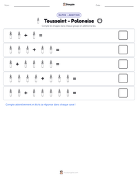 Aperçu de la feuille de travail imprimable Toussaint - Polonaise