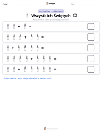 Podgląd drukowalnego arkusza ćwiczeń Wszystkich Świętych