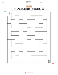 Allerheiligen - Polnisch druckbare Arbeitsblatt Vorschau