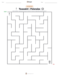 Aperçu de la feuille de travail imprimable Toussaint - Polonaise