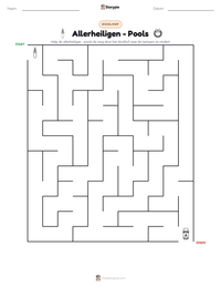 Allerheiligen - Pools afdrukbare werkblad voorbeeld