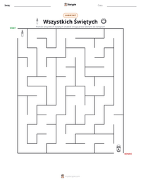 Podgląd drukowalnego arkusza ćwiczeń Wszystkich Świętych