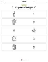 Podgląd drukowalnego arkusza ćwiczeń Wszystkich Świętych