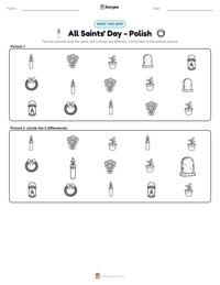 All Saints' Day - Polish printable worksheet preview