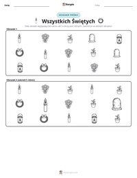 Podgląd drukowalnego arkusza ćwiczeń Wszystkich Świętych