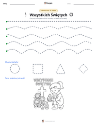 Podgląd drukowalnego arkusza ćwiczeń Wszystkich Świętych